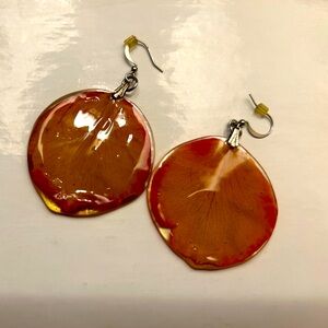 Rose Petal Acrylic pendant earrings